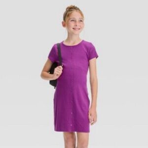 Girls' Fitted Button-Front Knit Dress by Art Class
Size Large
